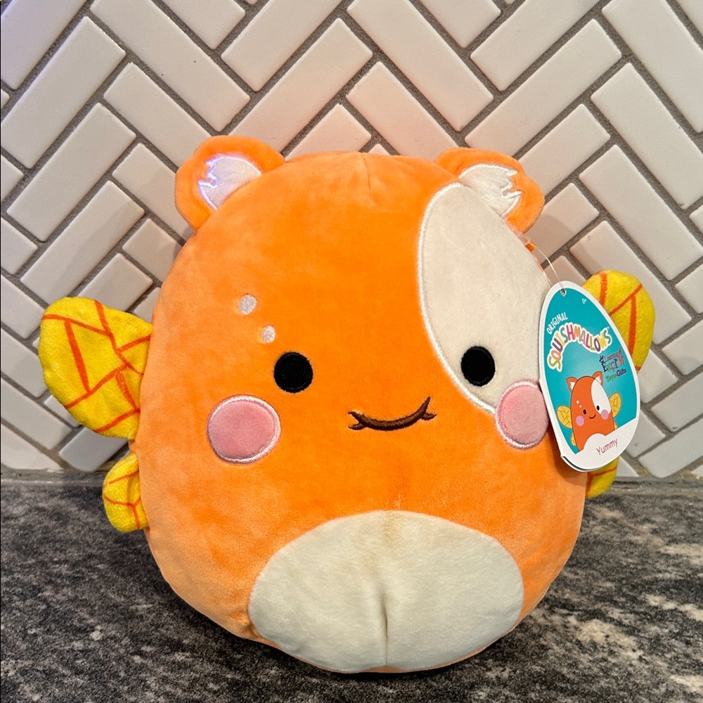 Squishmallows Vibrant Orange and Cream Plush